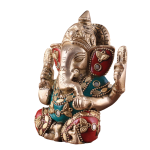 Small Pure Brass Lord Ganesha | 5" x 4" x 2.5" | 0.8 kg | Intricate Stonework | Perfect Gift Size | Travel-Friendly Sacred Art | Jaipurio